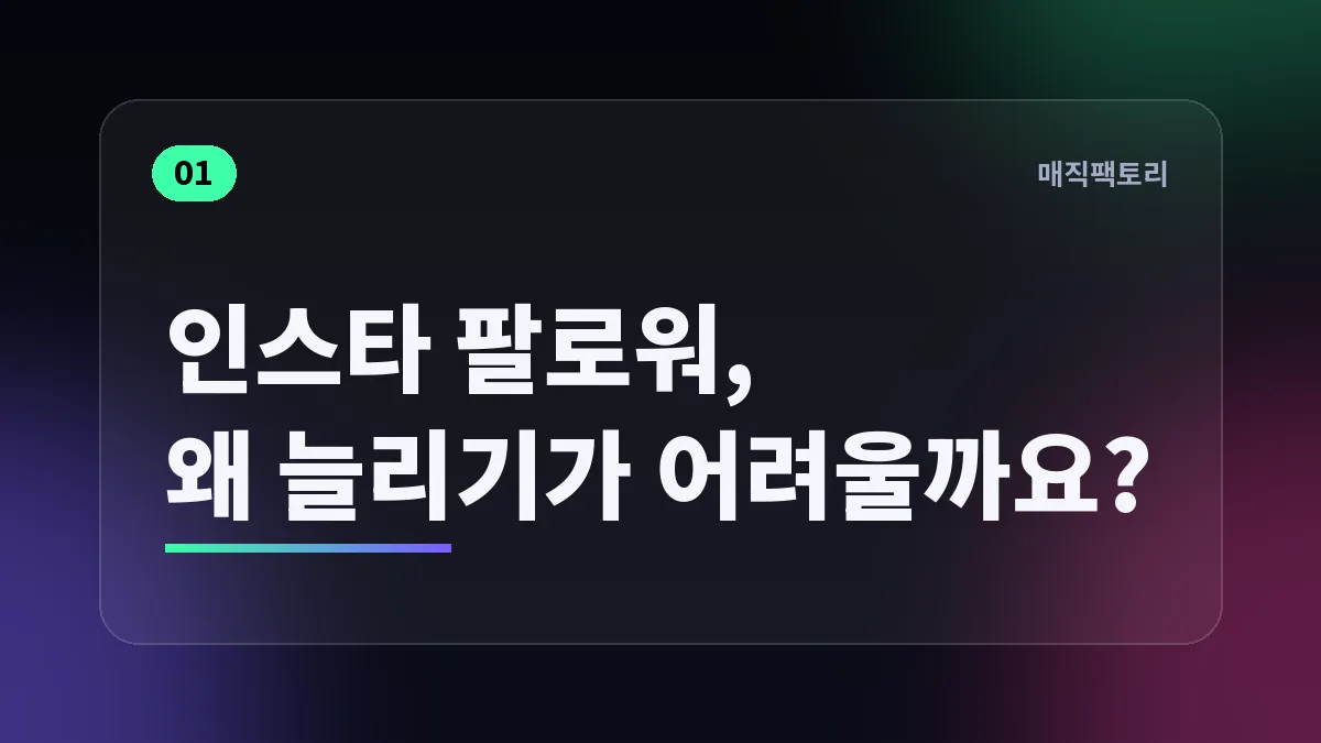 인스타 팔로워, 왜 늘리기가 어려울까요?