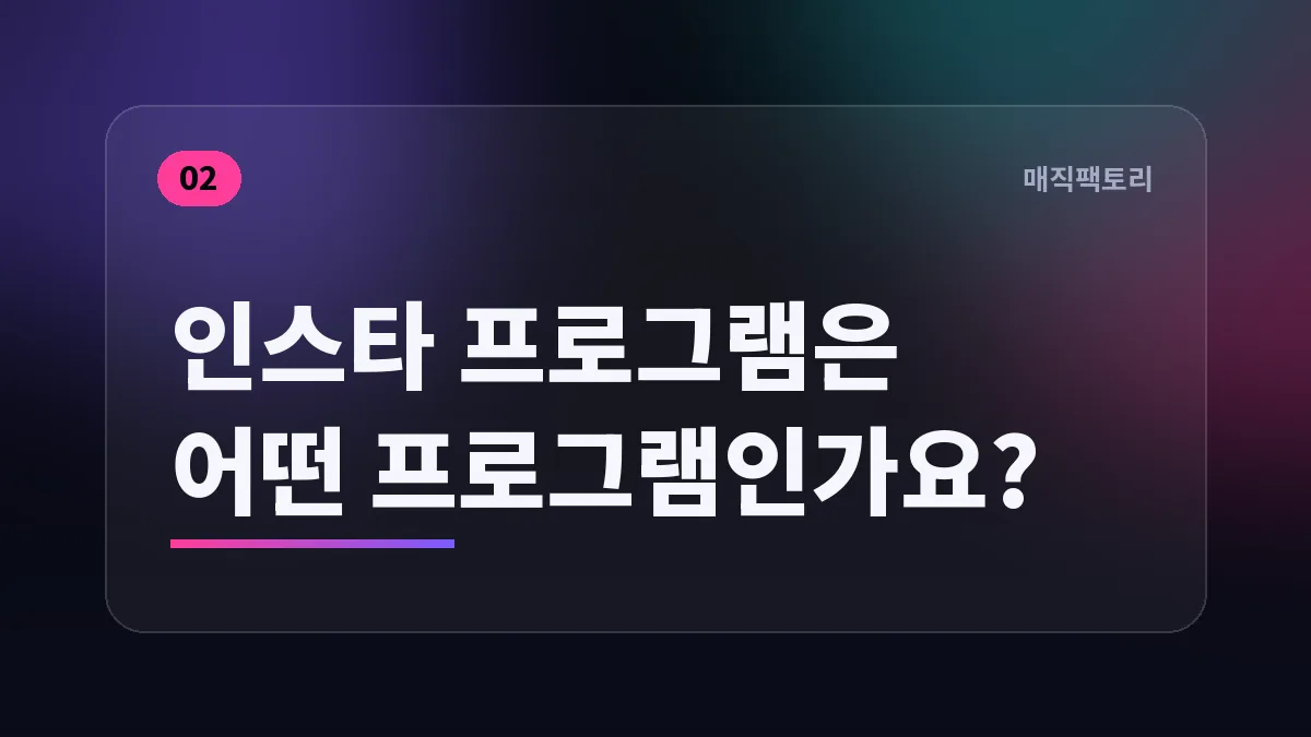 인스타 프로그램은 어떤 프로그램인가요?