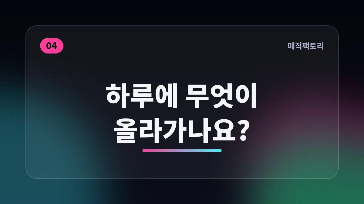 하루에 무엇이 올라가나요?