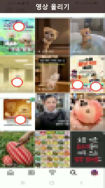인스타 프로그램이 폰에서 영상을 올리는 화면